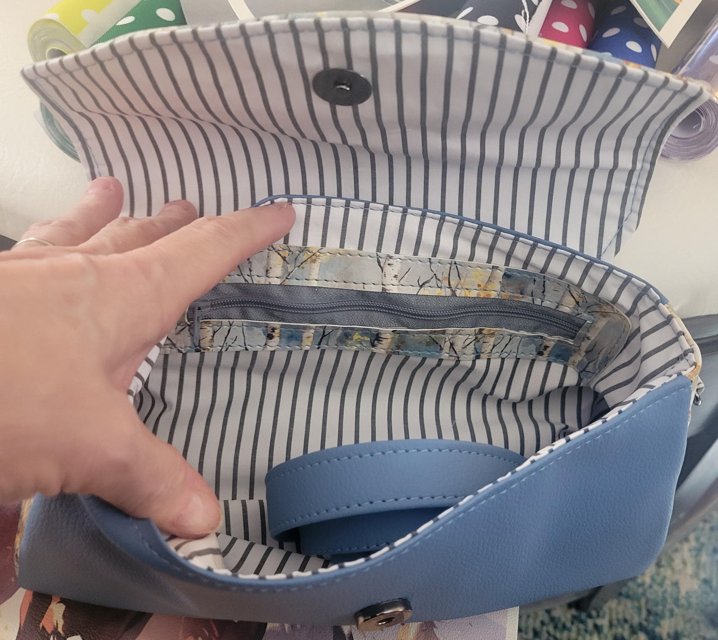 Makayla Clutch In Denim Blue