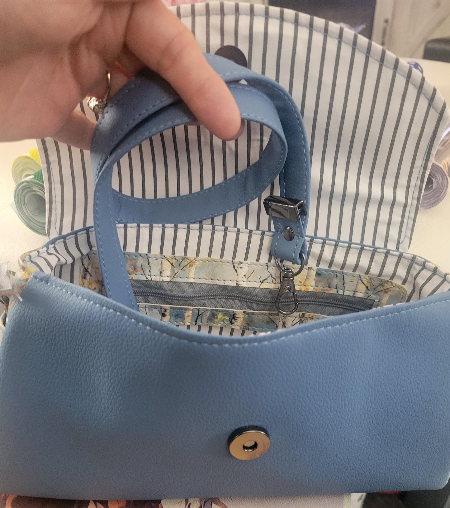 Makayla Clutch In Denim Blue