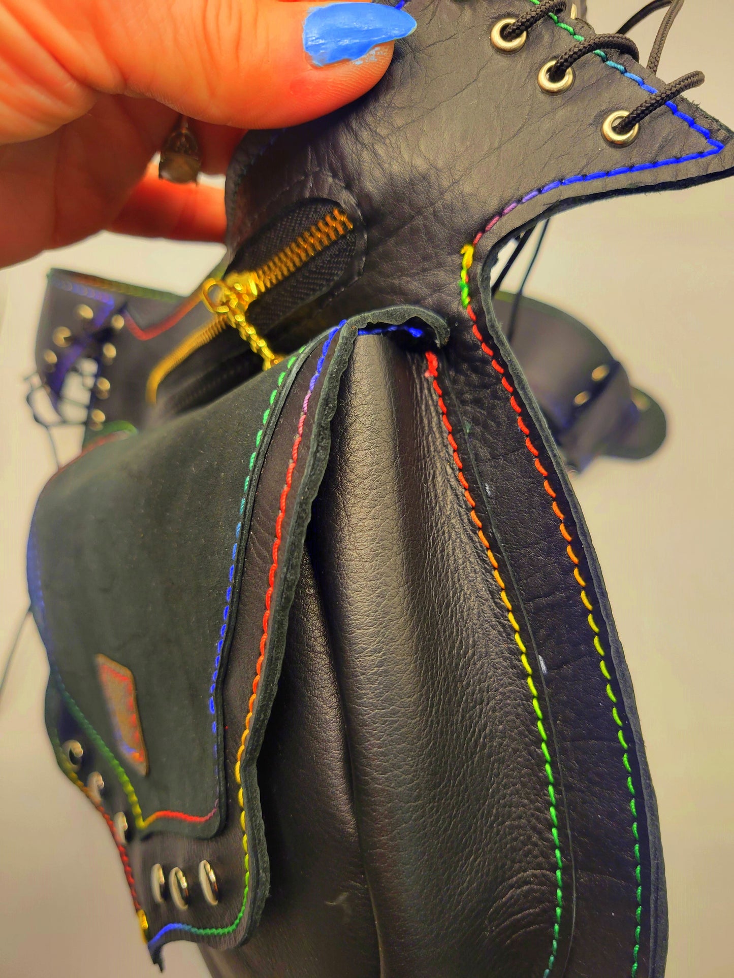 Black Leather Waist/\/ Hip bag
